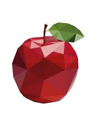 Geometric Low Poly Red Apple Print Colourful Fruit Art Etsy Polygon Art Apple Illustration Apple Art