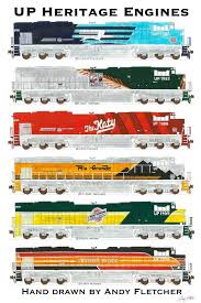 Union Pacific Heritage Locos By Andy Fletcher Train Posters Train Pictures Model Trains
