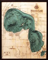 Bathymetric Map Higgins Lake Michigan
