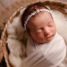 Baby Tiara Hair Band for Baptism, Christening, Lace and Pearls White  Headband, Baby Tiara Headband