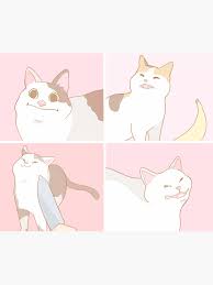 Meme Cats Sticker By Axiebubble In 2020 Drawing Meme Animal Memes Cat Memes