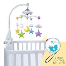 Moon Stars Cot Mobile With Light Projection Desi Doll سفينة النجاة