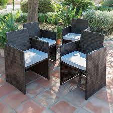 Nevada Brown Rattan 4 Seat Cube Set Dunelm Outdoor Furniture Sets Seating Rattan