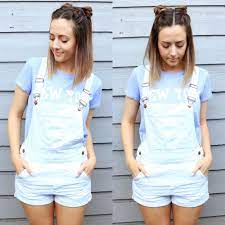 Space Buns White Overalls Insta Brittmarieyt Hair Styles Girly Hairstyles Cute Hairstyles