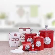 Maybe you would like to learn more about one of these? Amazon Com Old Dutch Red 4 Piece Rooster Canister Set Kitchen Dining