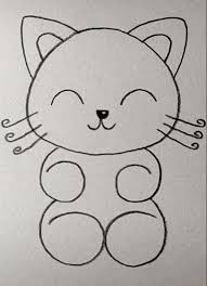 Cat Drawing Easy In 2020 Simple Cat Drawing Kitty Drawing Baby Animal Drawings
