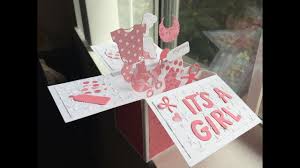Share these touching baby shower card wishes for the pink bundle of joy with mom on her big day. Diy Pop Up Box Card Card In A Box Handmade Baby Shower Card Youtube