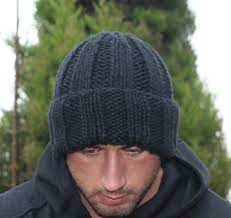 Man Hat Black Slouchy Hat Long Beanie Black Long Hat Men S Hat Hand Knitted Winter Hat Chunky Winter Hat Gift Chunky Winter Hat Winter Hats Slouchy Hat