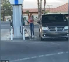 Fuel truck driver pumping gasoline. Hilarious Moment Driver Tries To Fill Up Her Car With Fuel And Repeatedly Gets It Wrong Daily Mail Online