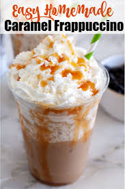 Easy Homemade Caramel Frappuccino Caramel Frappuccino Frappe Recipe Homemade Caramel