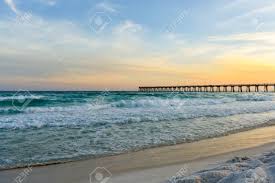 Navarre Beach Sunset In Gulf Coast Florida Stock Photo, Picture and Royalty  Free Image. Image 99864537.