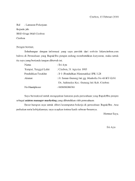 Melamar kerja adalah suatu hal penting yang harus dilakukan untuk memperoleh pekerjaan yang. Contoh Surat Lamaran