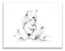 Polar Bear Nursery Pencil Drawing Print Polar Bear Family Etsy Polar Bear Tattoo Animal Drawings Face Drawing