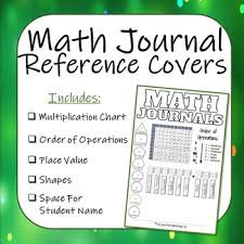 Math Journal Covers Reference Charts Free By Elementary