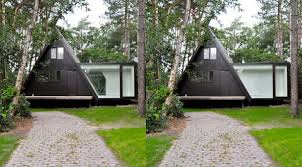 Geometric Garden House Proves Opposites Attract 8 Jpg A Frame House Architecture House