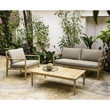 canape 2 places en acacia massif maisons du monde fauteuil jardin table basse jardin mobilier jardin
