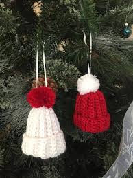Hats are one of the easiest items to crochet. Christmas Ornaments Hand Crocheted Hat Ornaments In Red And Etsy Knit Christmas Ornaments Christmas Crochet Christmas Crochet Patterns