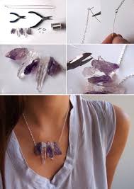 Diy Raw Crystal Necklace Raw Crystal Necklace Diy Necklace Jewelry Crafts