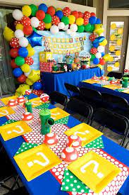 Mushroom cake, cloud cookies and mario kart racing? Brooklyn S Super 8th Birthday Catchmyparty Com Mario Birthday Party Mario Bros Party Super Mario Bros Birthday Party