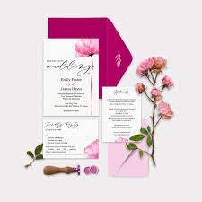 Summer Floral Wedding Invitation Template Bright Pink Wedding Etsy Pink Wedding Invitations Fuchsia Wedding Invitations Fuchsia Wedding