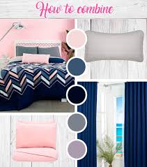 Navy And Pink Bedding Reversible To Grey Vianney Home Decor Blue And Pink Bedroom Blue Bedding Blue Comforter