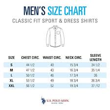 Size Guide Mens Shirts U S Polo Assn