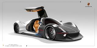 Porsche Fuel Cell Vehicle Exterior Design On Behance Fuel Cell Cars Futuristic Cars Fuel Cell
