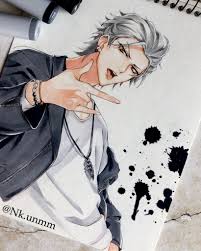 なな on twitter 青棺左馬刻 アナログイラスト 青春イラスト