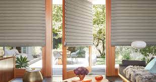 Block the glare of afternoon sun from your french door window with some fixed roman shades. Door Blinds For French Doors Front Door Shades Hunter Douglas