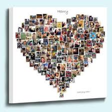Photo Collage On Canvas Heart 20x20 Up To 150 Photographs We Design It For You Photo Collage Canvas Heart Shaped Photo Collage Photo Collage