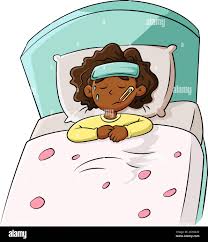 Illustrazione vettoriale di un cartoon di una ragazza con una febbre  Immagine e Vettoriale - Alamy