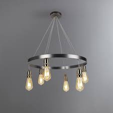 Marsden Industrial 6 Light Hoop Antique Brass Ceiling Fitting Ceiling Lights Light Fittings Living Room Kitchen Ceiling Lights
