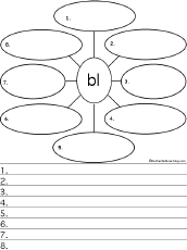 Look at the words in the book and circle the words that begin with 'bl' and write them on the lines provided. Bl Consonant Blend Enchanted Learning Software