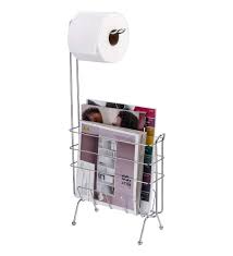I think it's a combination magazine rack and extra toilet paper holder for the bathroom. Ldr Industries Free Standing Toilet Paper Holder And Magazine Rack Bathroom Storage Organizer Rectangular Pedestal Design Bathroom Tissue Holder Chrome Buy Online In Dominica At Dominica Desertcart Com Productid 59309593