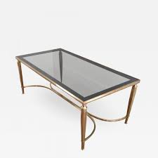 Save now with 5% off white and brass square glass top coffee table. Mid Century Solid Brass Coffee Table With Smoke Glass Curved Stretcher