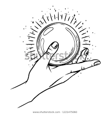 Open Hand Magic Ball Spirituality Astrology Stock Vector Royalty Free 1221475060 Hand Art Drawing How To Draw Hands Ball Drawing