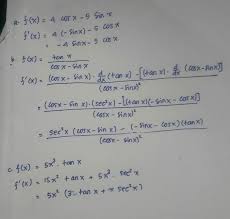 Ternyata, kurva dari fungsi kuadrat sering lho kita temui. Tentukan Turunan Dari Fungsi Fungsi Trigonometri Berikut A F X 4 Cos X 5 Sin X B F X Brainly Co Id