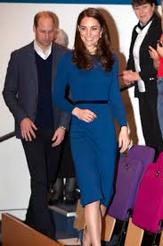 Middleton paired the dress with black heels. Kate Middleton Blue Jenny Packham Dress In Northern Ireland Popsugar Fashion Uk