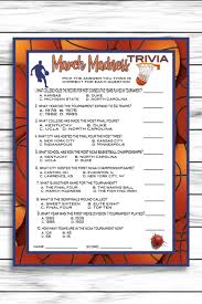 Think you know a lot about halloween? March Madness Party Trivia Game Basketball Trivia Ncaa Trivia Printable Or Virtual Game Instant Download March Madness Parties Trivia March Madness Theme Party