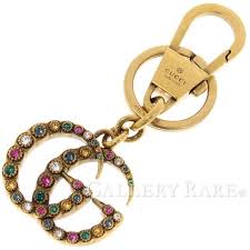 グッチ キーホルダー クリスタル付き ダブルg キーリング 476429 gucci バッグチャーム gucci バッグ キーリング レザーブレスレット