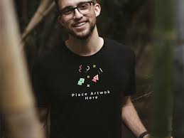 Boy Wearing Black T Shirt Mockup Free Mockup Shirt Mockup Black Tshirt Tshirt Mockup
