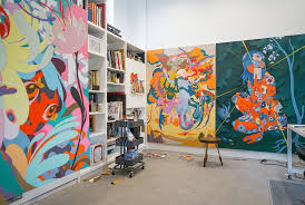 Juxtapoz Magazine A Clean Well Lighted Place To Paint James Jean S Azimuth Kaikai Kiki Gallery Tokyo James Jean Painting Concept Art Characters