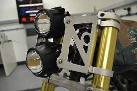 Dual Stacked Streetfighter Projector Motorcycle Headlight Set Emarked 52 53mm Motorcycle Headlight Motorcycle Lights Motorbikes