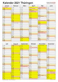 Printline jahresplaner 2021 schulferien bayern / besonders viel wert wird darauf gelegt, die ferientermine um die höchsten christlichen feiertage bayern herum zu legen. Kalender Ferien Thuringen 2021 Excel Kalender 2021 Excel