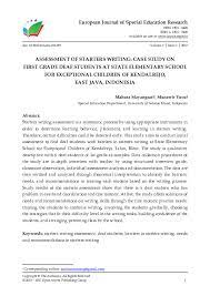 Simply follow the link and download a sample in pdf file to use it as a witting template for your future your case study should start with a title page with author's last name as well as the name of your educational establishment. Pdf Assessment Of Starters Writing Case Study On First Grade Deaf Students At State Elementary School For Exceptional Children Of Kendalrejo East Java Indonesia Open Access Publishing Group Academia Edu
