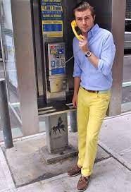 Pantalon Amarillo Moda Hombre Verano Moda Hombre Pantalones Amarillos