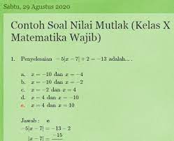Contoh Soal 1 Dan 2 Nilai Mutlak Matematika Wajib Kelas X Ahmadthohir1089 Wordpress Com