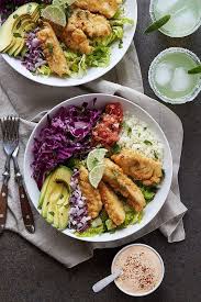 Let sit to cool and then fluff with a fork. Grain Free Baja Fish Taco Bowl Paleo Friendly