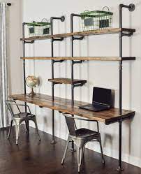 Build a small computer desk with pipe legs {free plans}. 4 Tiers Industrial Laptop Desksolid Wood Iron Pipe Computer Etsy