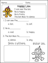 Happy Lion Kindergarten English Worksheets Kindergarten Reading Worksheets English Worksheets For Kindergarten Reading Comprehension Kindergarten